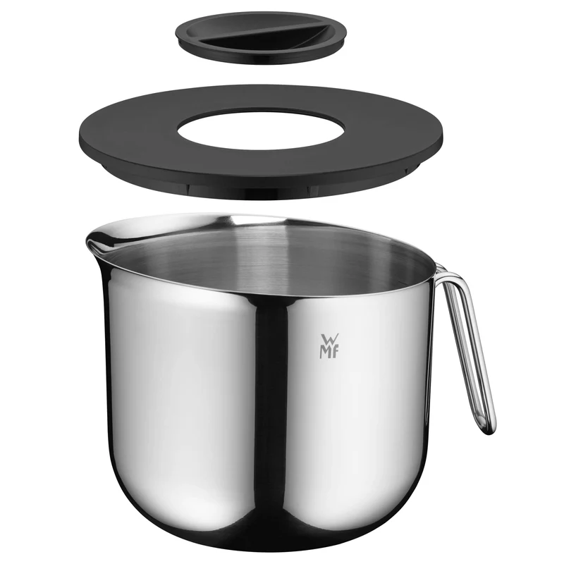 WMF Function Bowls Rührschüssel Edelstahl mit Deckel 2,5l, Rührschüssel mit Spritzschutz 18,5 cm, Cromargan Edelstahl poliert, Innenskalierung, spülmaschinengeeignet
