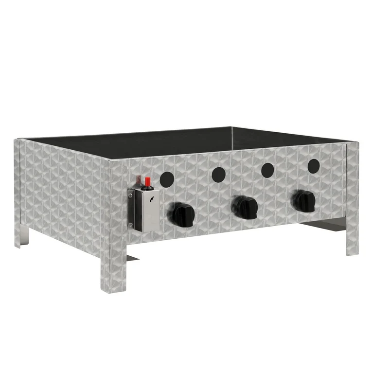 BBQ-Toro Edelstahl Gastrobräter | 3-flammig | 64 x 52 x 27 cm | Gastrogasgrill, Wurstbrater, Tisch Grill | Gastrogrill, Tischgasgrill, Gastischgrill, Bräter für Tisch & Gastronomie