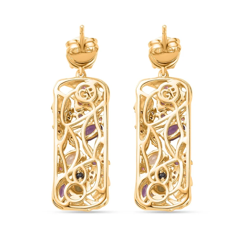 GP Italienische Garten Kollektion - Mehrfarbige Edelstein Ohrringe, 925 Silber Zweifarbige Beschichtung ca. 4.23 ct