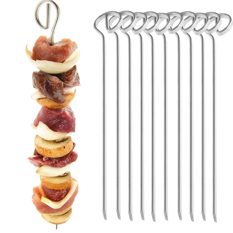 4smile Schaschlikspieße Edelstahl 10er Set, Grillspieße 210 mm