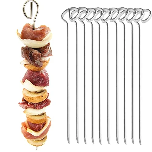 4smile Schaschlikspieße Edelstahl 10er Set, Grillspieße 210 mm