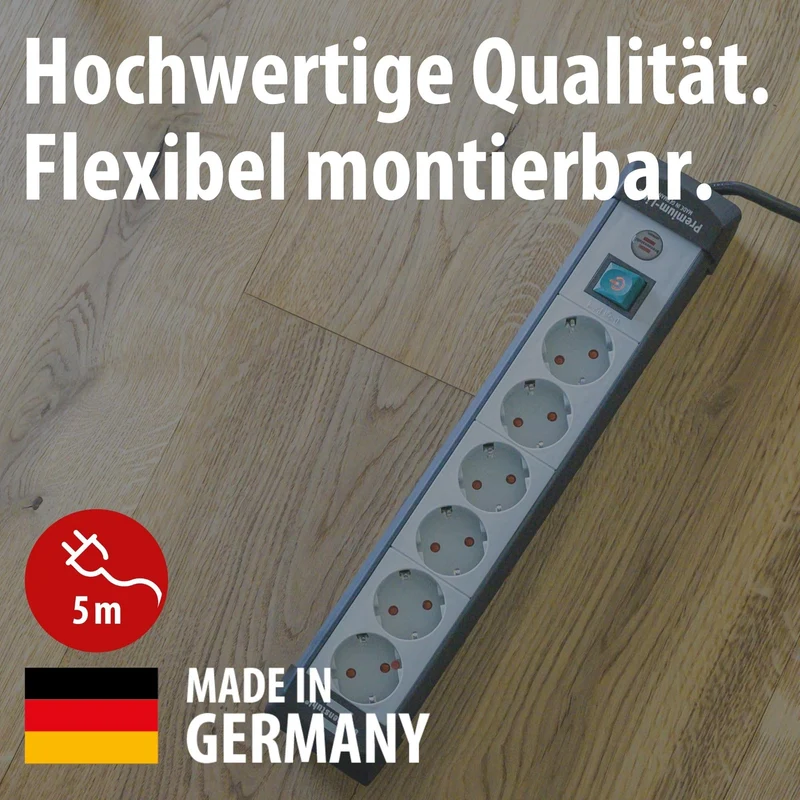 Brennenstuhl Premium-Line Steckdosenleiste 6-Fach, 5m