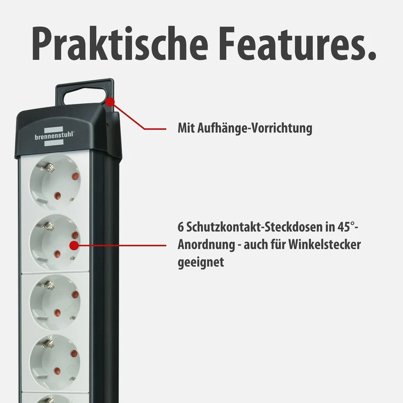 Brennenstuhl Premium-Line Steckdosenleiste 6-Fach, 5m