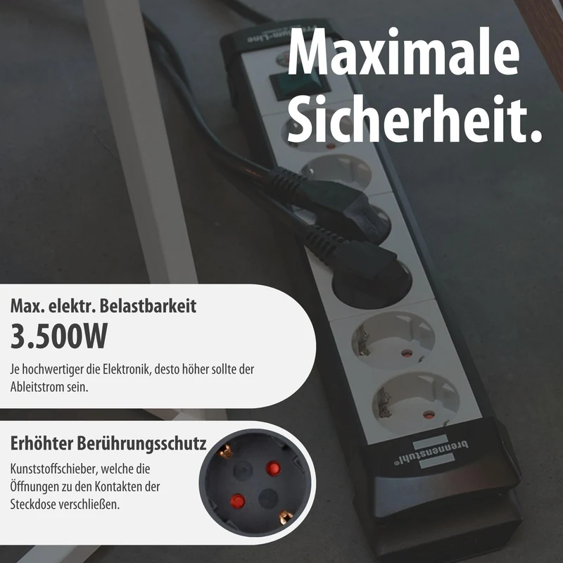 Brennenstuhl Premium-Line Steckdosenleiste 6-Fach, 5m