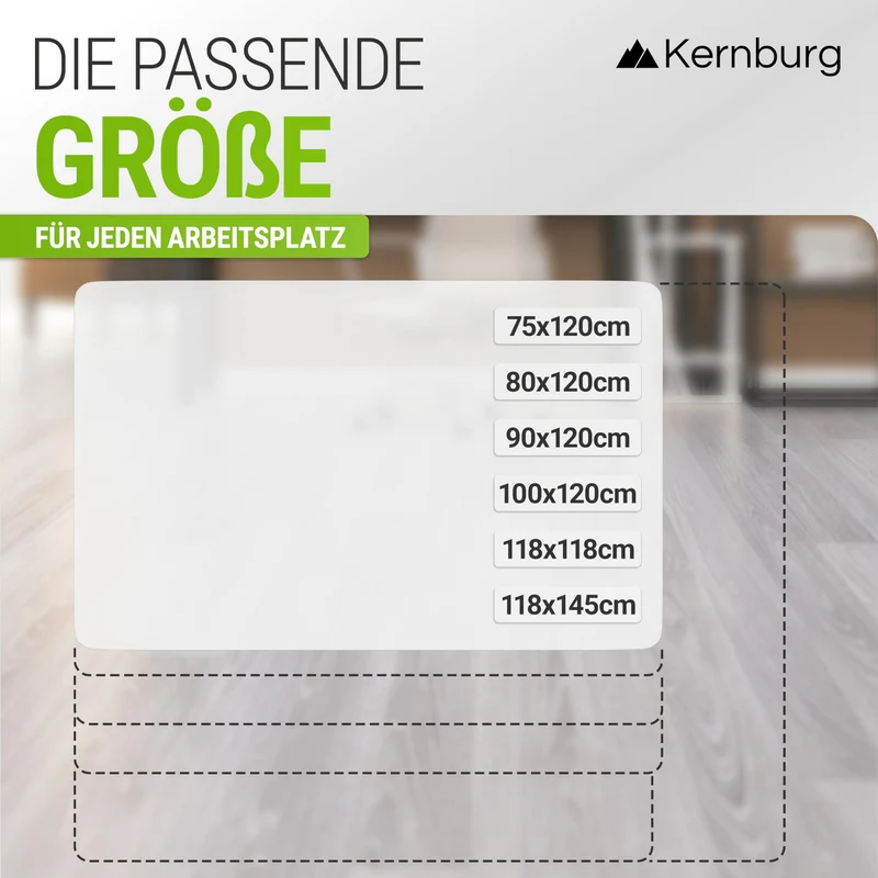 Bodenschutzmatte für Bürostühle 90x120 cm transparent, rutschfest