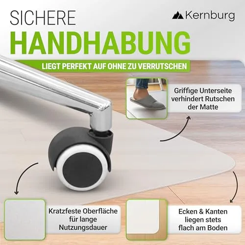 Bodenschutzmatte für Bürostühle 90x120 cm transparent, rutschfest