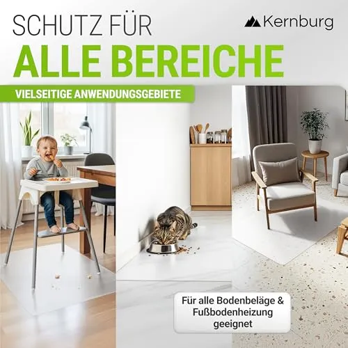 Bodenschutzmatte für Bürostühle 90x120 cm transparent, rutschfest