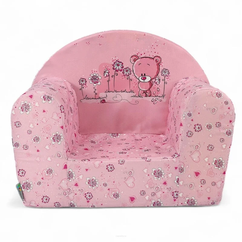 FORTISLINE Kindersessel MINI 40 x 39 x 33 cm - Kinderzimmer Sessel aus Mikrofaser mit Schaumstofffüllung, abnehmbarem waschbarem Bezug, Oeko-TEX, handgefertigt in der EU