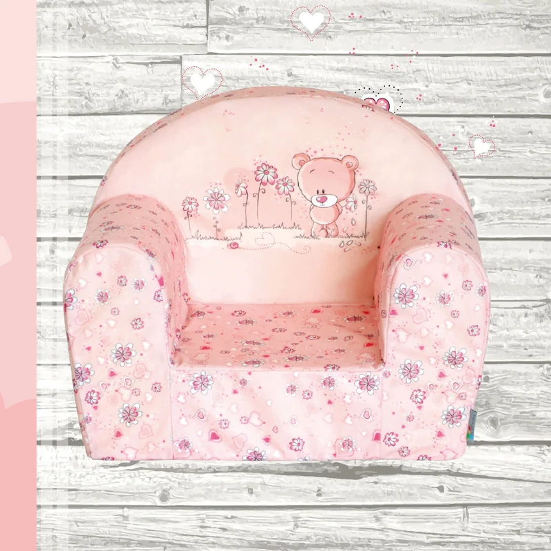 FORTISLINE Kindersessel MINI 40 x 39 x 33 cm - Kinderzimmer Sessel aus Mikrofaser mit Schaumstofffüllung, abnehmbarem waschbarem Bezug, Oeko-TEX, handgefertigt in der EU