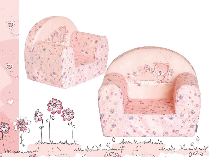 FORTISLINE Kindersessel MINI 40 x 39 x 33 cm - Kinderzimmer Sessel aus Mikrofaser mit Schaumstofffüllung, abnehmbarem waschbarem Bezug, Oeko-TEX, handgefertigt in der EU