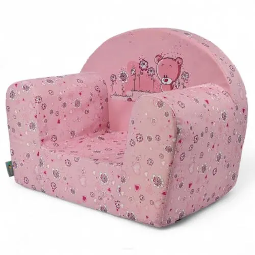 FORTISLINE Kindersessel MINI 40 x 39 x 33 cm - Kinderzimmer Sessel aus Mikrofaser mit Schaumstofffüllung, abnehmbarem waschbarem Bezug, Oeko-TEX, handgefertigt in der EU