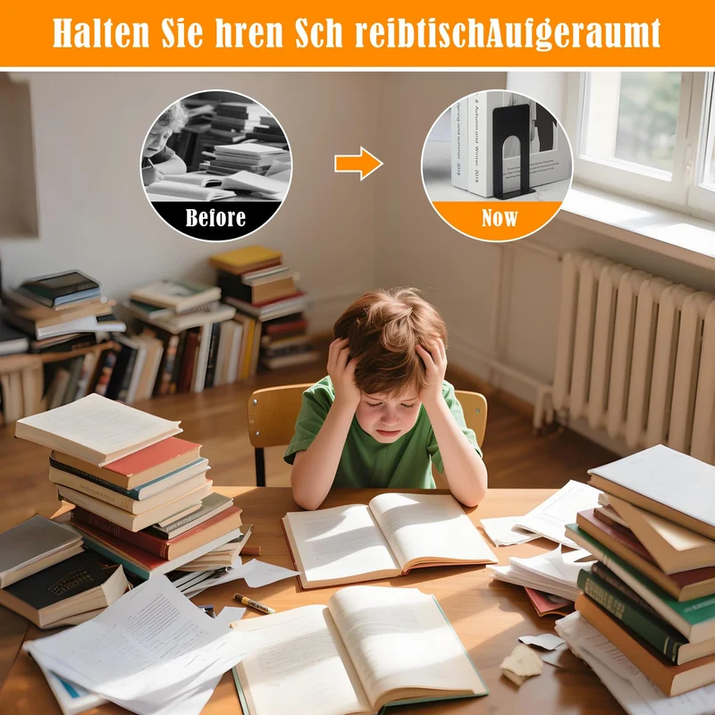 6 Paar Buchstützen,Buchstützen Metall,Bücherhalter Schwarze, Geeignet für Büros, Schulen, Wohnungen und Bibliotheken (12 Stück/Schwarz)
