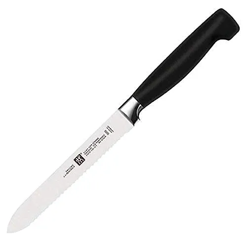 ZWILLING Vier Sterne Universalmesser, Klingenlänge 13 cm, Rostfreier Spezialstahl, Ergonomischer Kunststoff-Griff, Schwarz [Made in Germany]