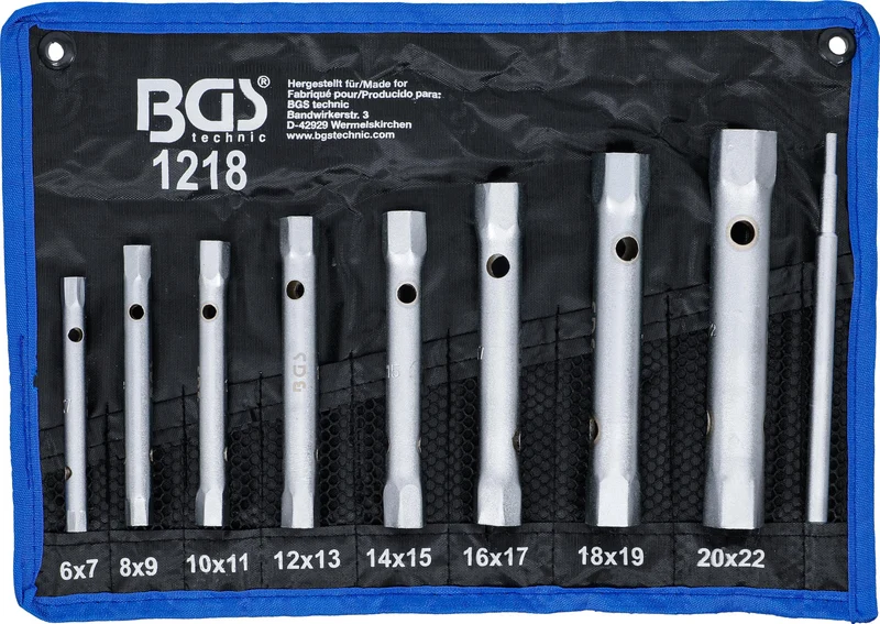 BGS 1218 | Rohrsteckschlüssel-Satz | SW 6 x 7-20 x 22 mm | 9-tlg.
