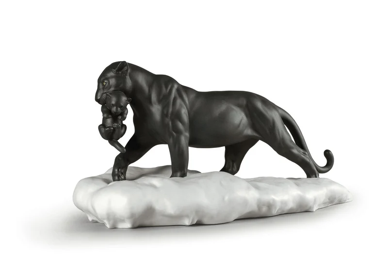 LLADRO® Tiere Figur 'Schwarzer Panther mit Welpe' 01009382 01009382