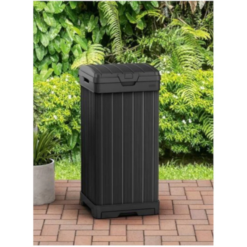 Keter Baltimore Abfallbehälter Mülleimer Kunststoff 125L schwarz 87,4 cm
