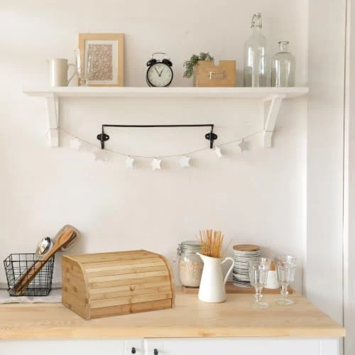 Relaxdays Rollbrotkasten mit Schublade, Bambus, aromadicht, natur