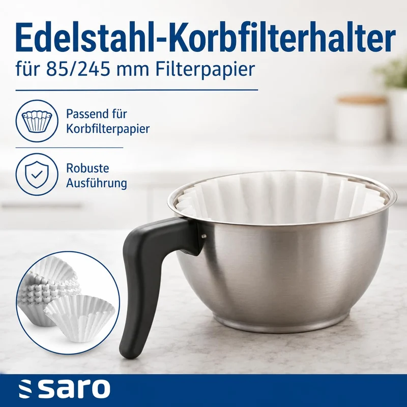 Saro Kaffeemaschine Inkl. Edelstahl-Isolierpumpkanne – 2,2 L – Brühzeit ca. 5–6 Min – Trockenlaufschutz – 2,069 kW – Modell THERMO 24