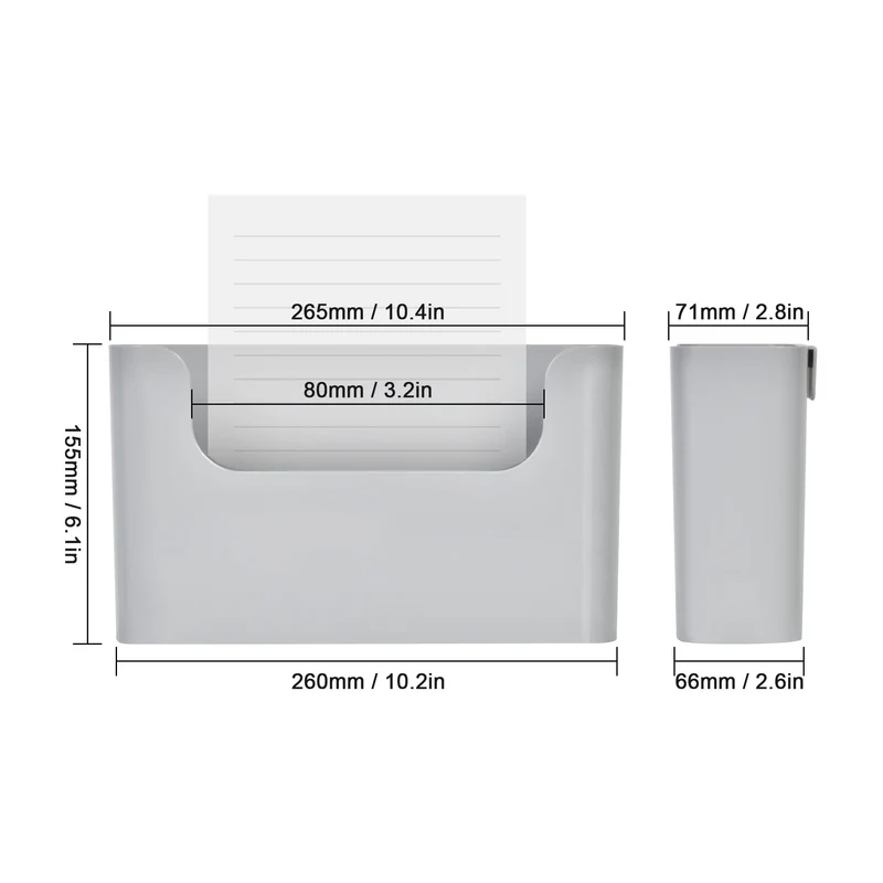 YOHOM Zeitungshalter Wand Zeitschriftenhalter Prospekthalter Wand Briefhalter Wandprospekthalter A4 mit 2 Montagearten (Kleben/Bohren) Ablagefächer Wand für Dokumente, Magazine, Bücher Grau 1 Stück