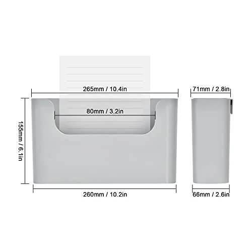 YOHOM Zeitungshalter Wand Zeitschriftenhalter Prospekthalter Wand Briefhalter Wandprospekthalter A4 mit 2 Montagearten (Kleben/Bohren) Ablagefächer Wand für Dokumente, Magazine, Bücher Grau 1 Stück
