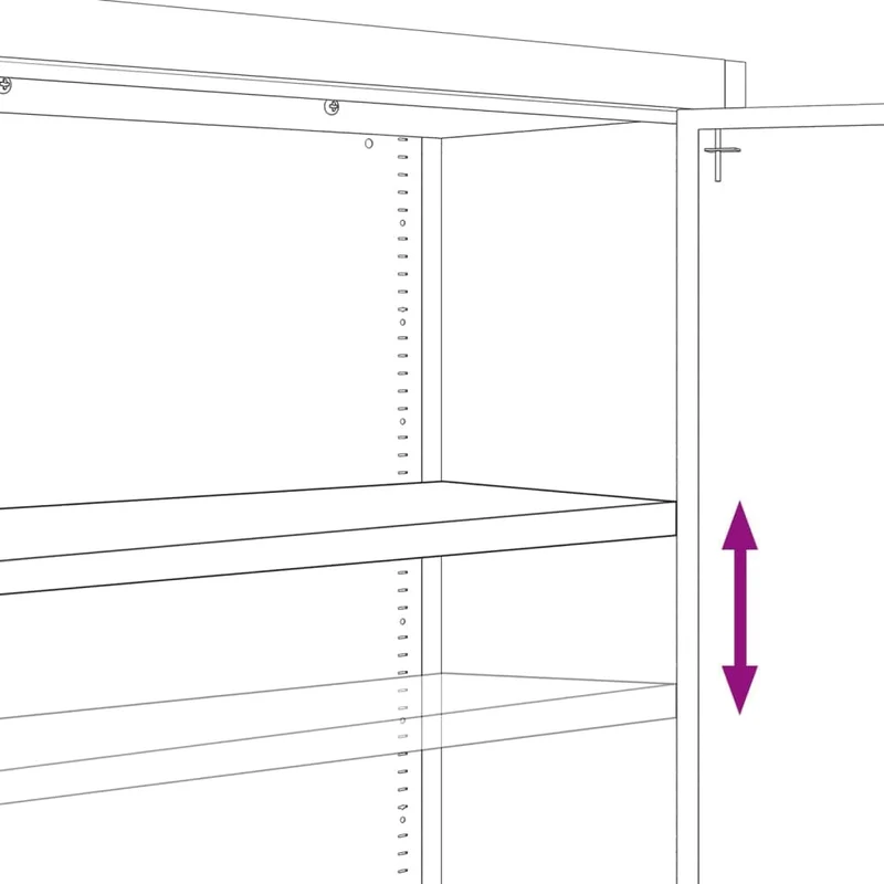 Aktenschrank Anthrazit aus pulverbeschichtetem Stahl 105x40x180 cm mit 4 Einlegeböden abschließbar für Büro, Homeoffice, Arbeitszimmer und Archivierung sicherer Stauraum