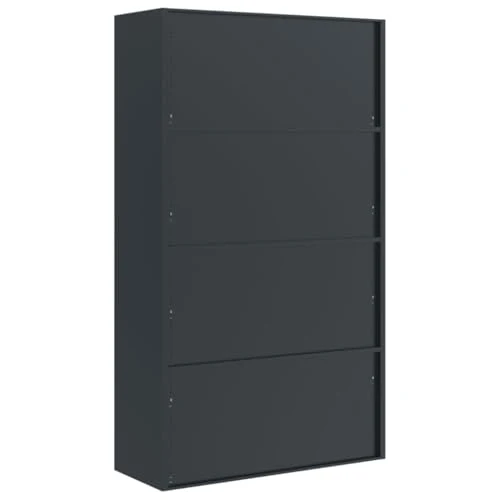 Aktenschrank Anthrazit aus pulverbeschichtetem Stahl 105x40x180 cm mit 4 Einlegeböden abschließbar für Büro, Homeoffice, Arbeitszimmer und Archivierung sicherer Stauraum
