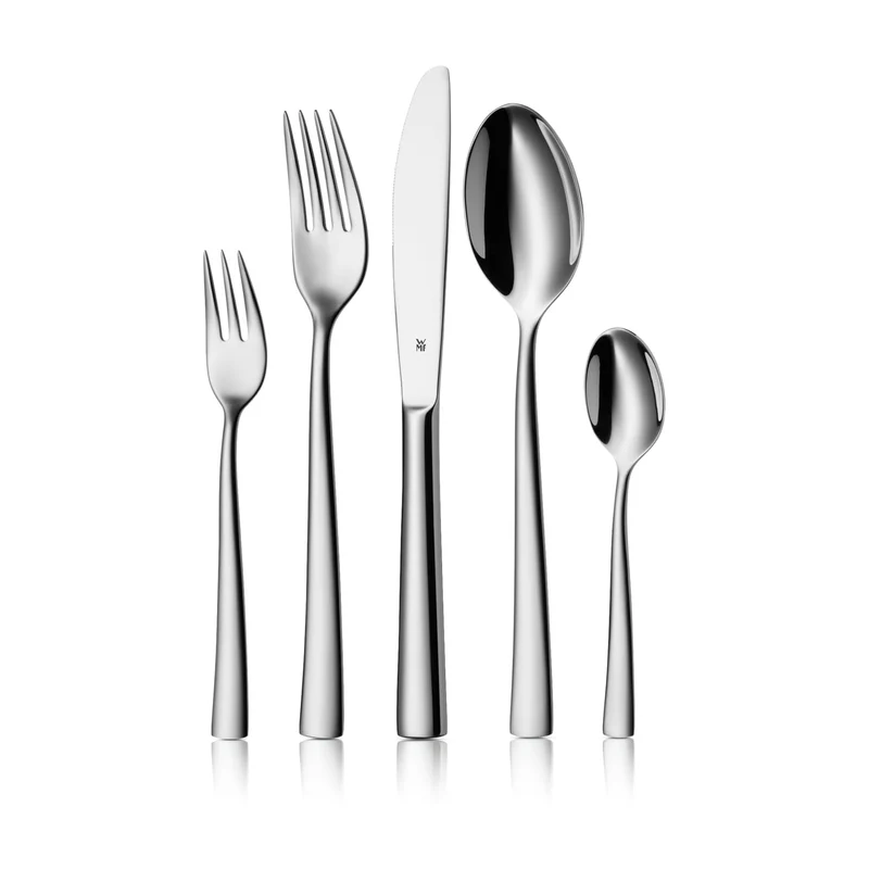 WMF Philadelphia Besteck Set 12 Personen, Besteck 60 teilig, Monobloc-Messer, Cromargan Edelstahl poliert, glänzend, spülmaschinengeeignet