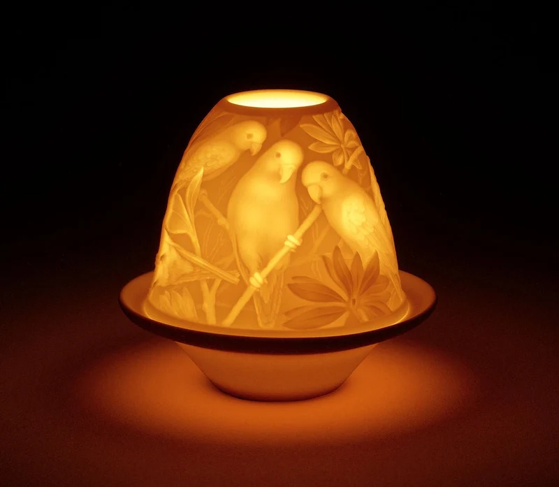 LLADRO® »Lithophanie mit Teller Figur »Papageien 9Cm« 01017305