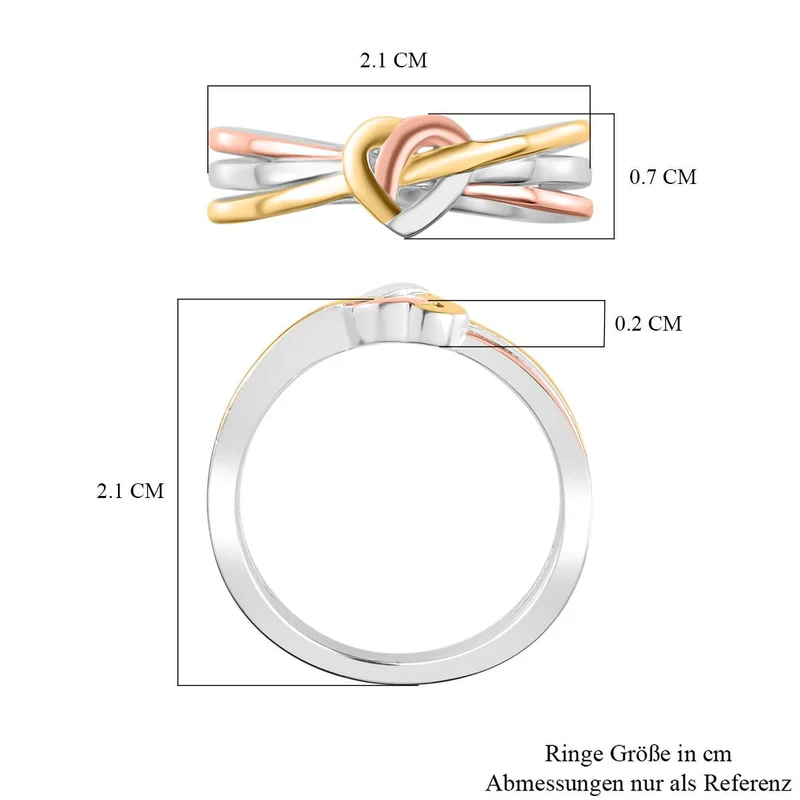 GP Amore Kollektion - Herz Liebesknotten Ring, 925 Silber,