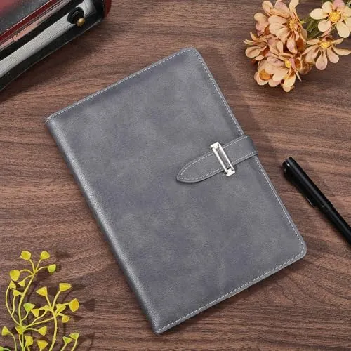 craspire A5 Notizbucheinband Aus Leder Grau Wasserdicht Umschlagordner Nachfüllbares Notizbuch Business Aktentasche Umschlagordner Handgefertigter Tagebucheinband Aus Leder Für Buchliebhaber