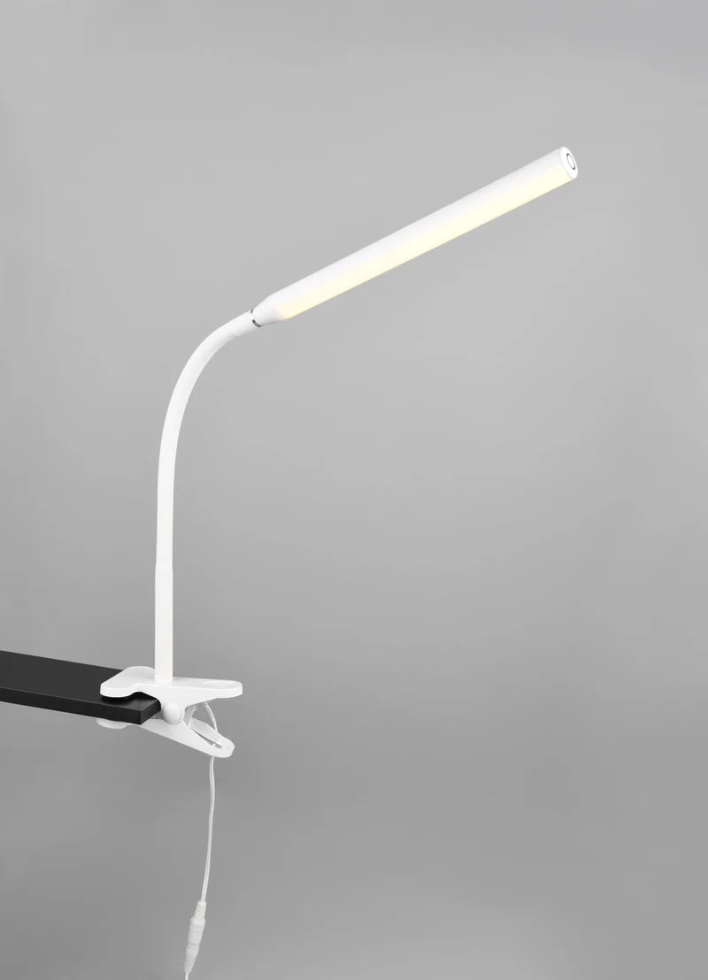 Reality Leuchten LED Klemmleuchte Nevada R57941131, Kunststoff Weiß matt, 5 Watt LED, dimmbar, Farbwechsel