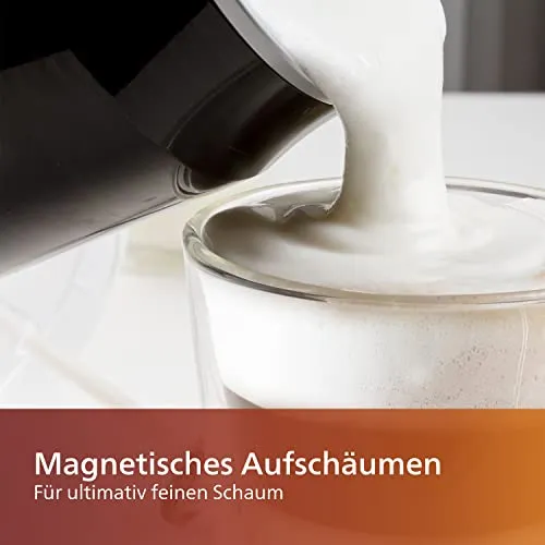 Philips SENSEO® Milk Twister – Milchaufschäumer für heißes und kaltes Milchaufschäumen für 2 Cappucinos, Antihaftbeschichtung, 500 Watt, 0.12 Liter, ‎15.1 x 15.1 x 21.7 cm, schwarz (CA6500/60)