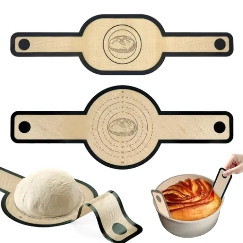 2 Stück Brotschlinge mit Langen Griffen, Silikon Backmatte für Dutch Oven