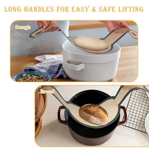 2 Stück Brotschlinge mit Langen Griffen, Silikon Backmatte für Dutch Oven