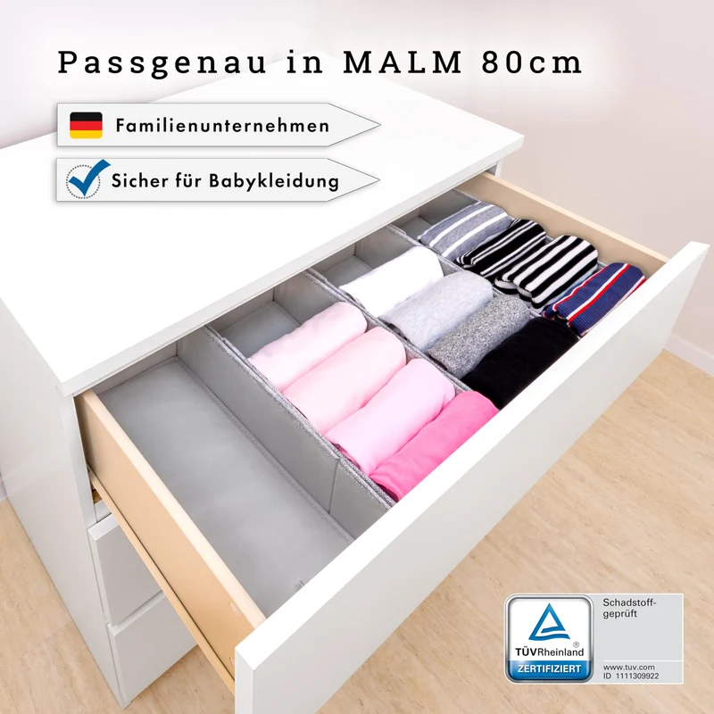 SIMPLE JOY® MALM FileFolding Box passgenau Premium Organizer für IKEA 4Fach