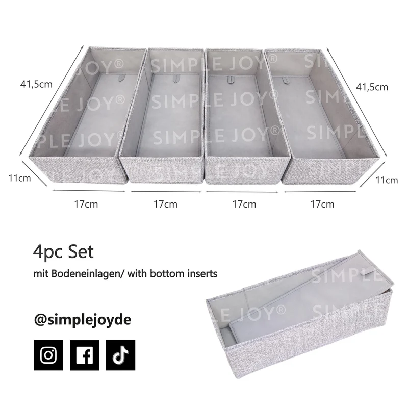 SIMPLE JOY® MALM FileFolding Box passgenau Premium Organizer für IKEA 4Fach