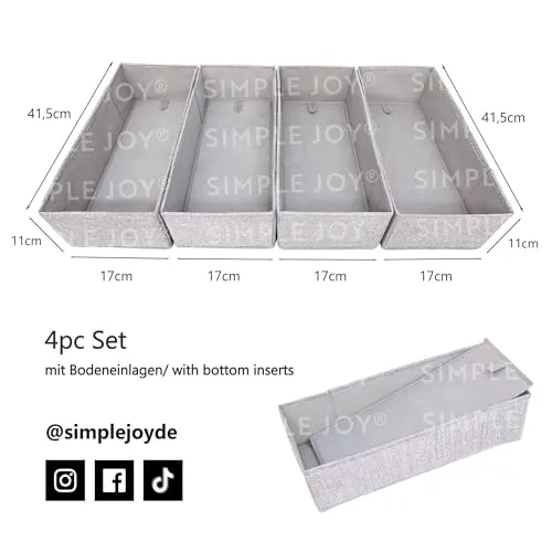 SIMPLE JOY® MALM FileFolding Box passgenau Premium Organizer für IKEA 4Fach
