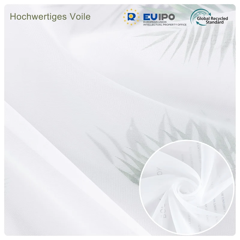 Joyswahl Bistrogardine Voile Schlaufen Scheibengardine Mia 45x90cm Grau
