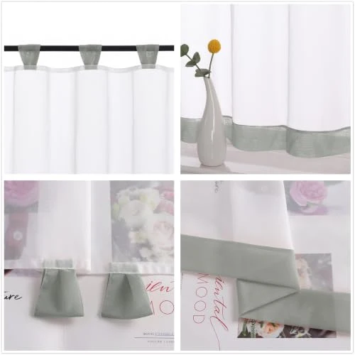 Joyswahl Bistrogardine Voile Schlaufen Scheibengardine Mia 45x90cm Grau