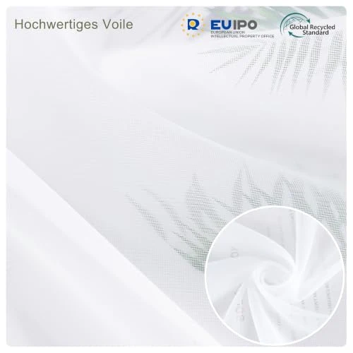 Joyswahl Bistrogardine Voile Schlaufen Scheibengardine Mia 45x90cm Grau