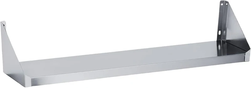 Edelstahl Wandbord - Maße 100 x 20 cm - Einfach Montierbar - AISI 430 Legierung - Wandregal Küchenregal Gastro Edelstahlregal Wandablage Gewürzregal Hängebord Gastronomie