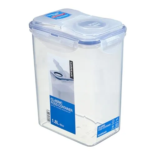 LocknLock PP Classic Schüttdose 1,8L | 15,1 x 10,8 x 19 cm | 100 % Luftdichte Aufbewahrungsbox | Lebensmittelspender für Müsli oder Futter | BPA-freier & spülmaschinenfester Vorratsbehälter