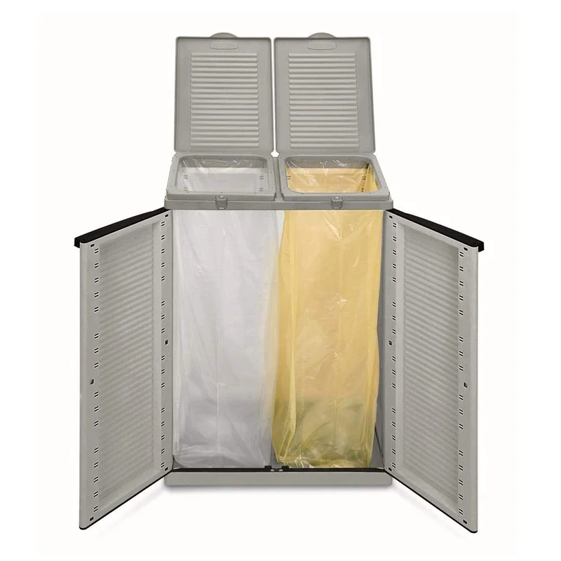 Terry, Ecocab 2 , Schrank zum Mülltrennen, für den Innen- und Außenbereich, 2 separate Fächer - 68x39x88,7 cm