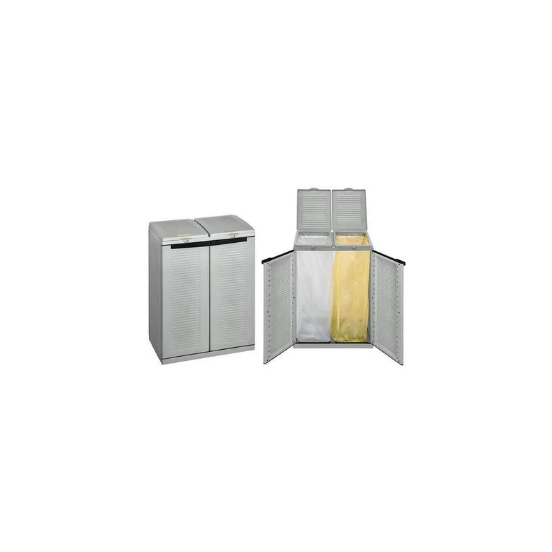 Terry, Ecocab 2 , Schrank zum Mülltrennen, für den Innen- und Außenbereich, 2 separate Fächer - 68x39x88,7 cm