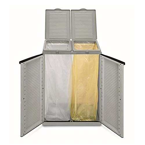 Terry, Ecocab 2 , Schrank zum Mülltrennen, für den Innen- und Außenbereich, 2 separate Fächer - 68x39x88,7 cm