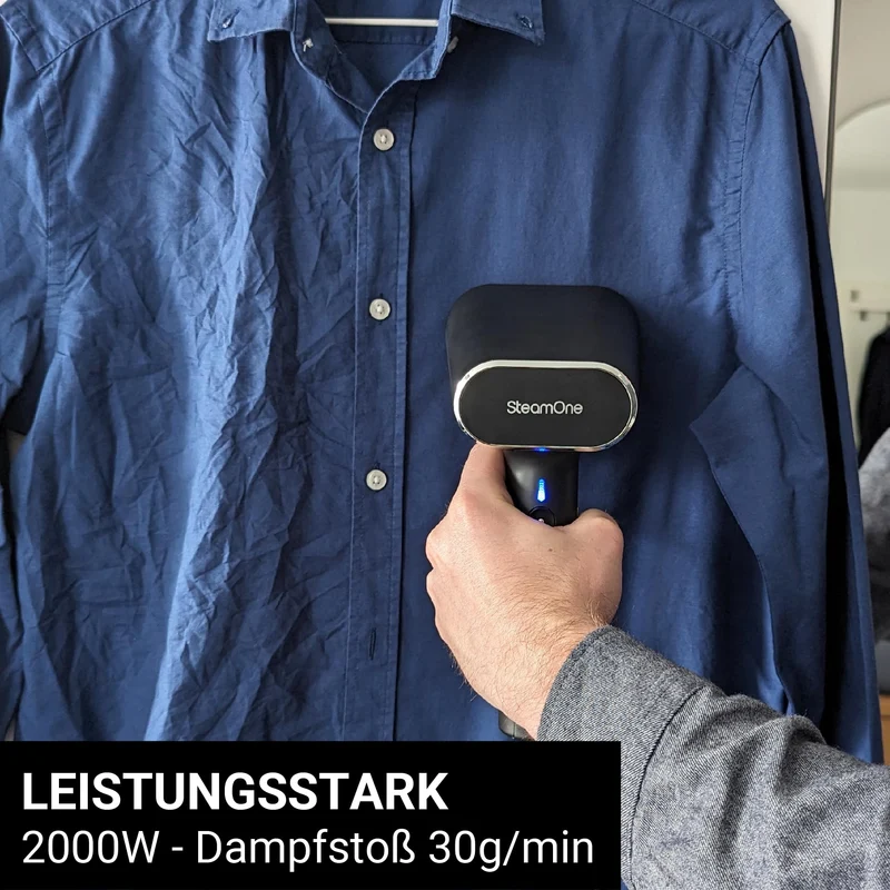 SteamOne - Dampfglätter, dampfen anzug 2000W 30g/min - Travel steamer - Autonomie 8 min (150ml) - 3m Kabel - Entfernt 99,99% der Verunreinigungen - Bereit in 30s - EUNS150B