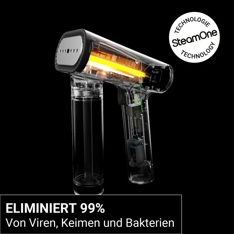SteamOne - Dampfglätter, dampfen anzug 2000W 30g/min - Travel steamer - Autonomie 8 min (150ml) - 3m Kabel - Entfernt 99,99% der Verunreinigungen - Bereit in 30s - EUNS150B