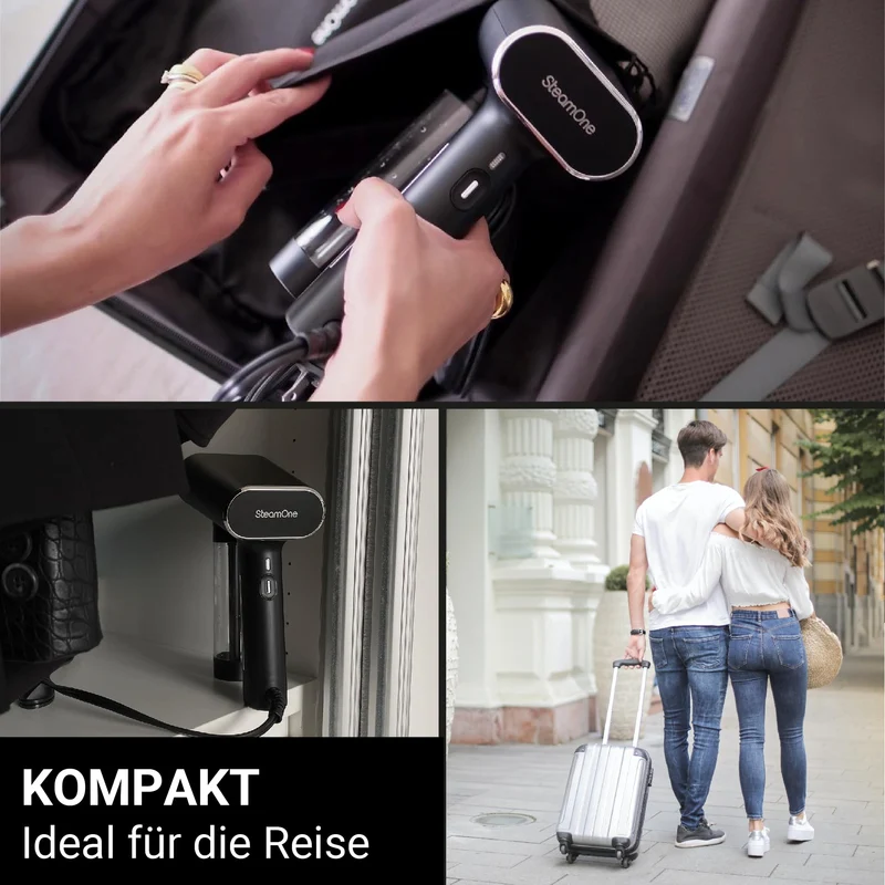 SteamOne - Dampfglätter, dampfen anzug 2000W 30g/min - Travel steamer - Autonomie 8 min (150ml) - 3m Kabel - Entfernt 99,99% der Verunreinigungen - Bereit in 30s - EUNS150B