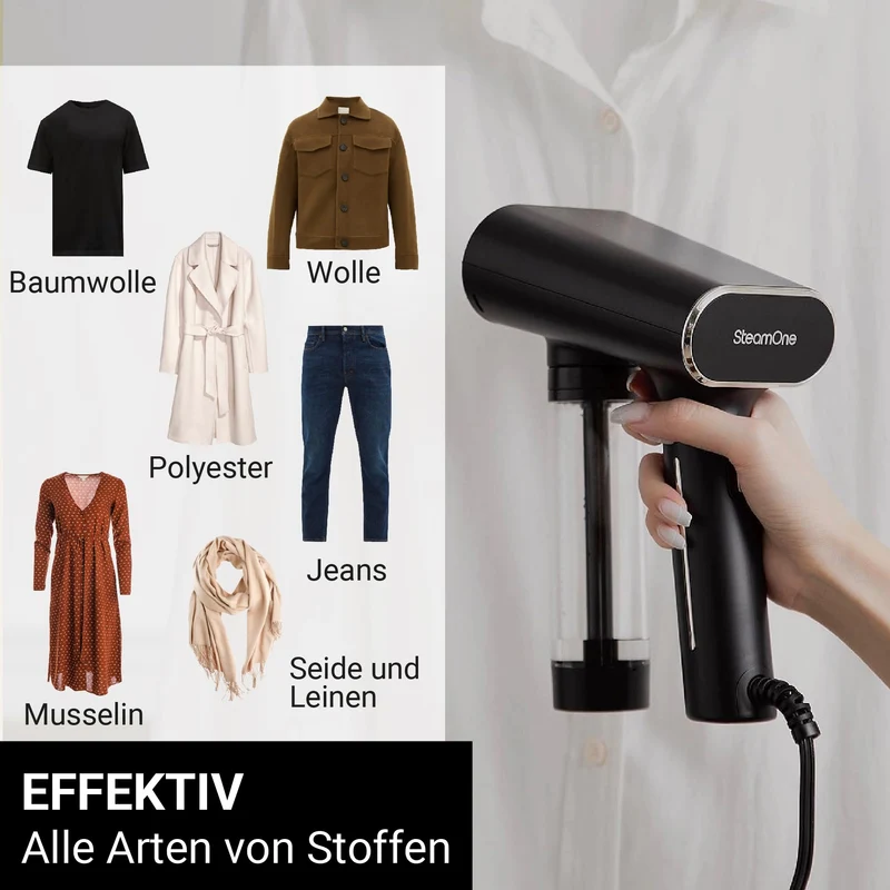 SteamOne - Dampfglätter, dampfen anzug 2000W 30g/min - Travel steamer - Autonomie 8 min (150ml) - 3m Kabel - Entfernt 99,99% der Verunreinigungen - Bereit in 30s - EUNS150B