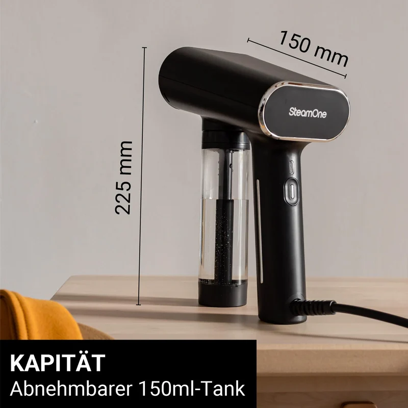 SteamOne - Dampfglätter, dampfen anzug 2000W 30g/min - Travel steamer - Autonomie 8 min (150ml) - 3m Kabel - Entfernt 99,99% der Verunreinigungen - Bereit in 30s - EUNS150B